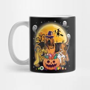 Bloodhound Dog Mummy Witch Moon Ghosts Happy Halloween Thanksgiving Merry Christmas Day Mug